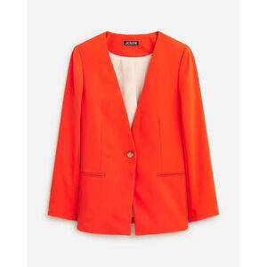 NWT J. Crew Alfie Collarless Blazer in City Crepe Orange Sz 2